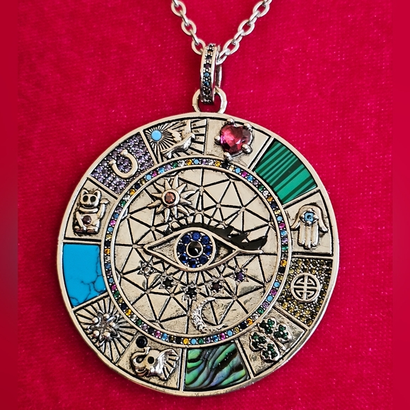 925 SILVER LUCKY FORTUNE CRYSTAL EVIL EYE HAMSA TURQUOISE HORSESHOE MOON HEART - Picture 3 of 14